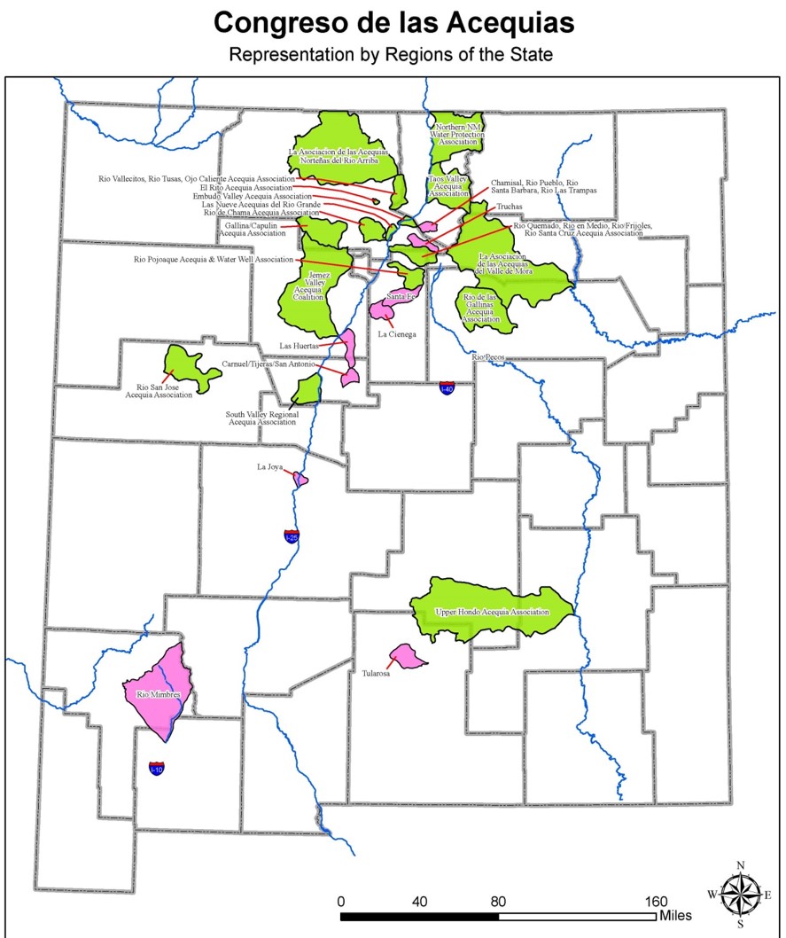 Map of regional associations - New Mexico Acequia Association